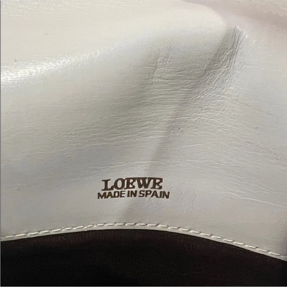 Loewe Vintage Anagram Embossed Logo Leather Shoulder Bag